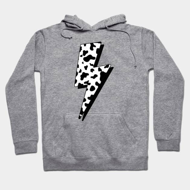 Cow Print Lightning Bolt Hoodie by DesignStory